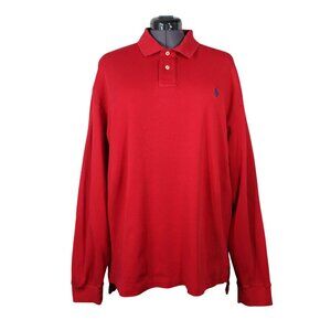 Polo by Ralph Lauren men's red collared long‎ sleeve knit polo shirt XL